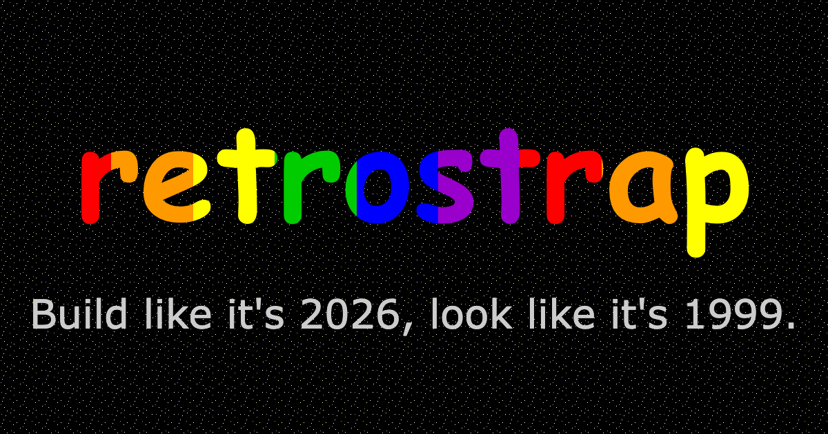 The retrostrap rainbow wordmark and tagline